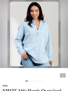 Able oversized Harris button down